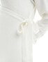 Фото #8 товара Miss Selfridge ballet wrap knit mini dress in cream