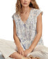 Women's Toile-Print Ruched Tie-Front Top