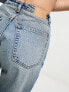 Weekday Resolute stretch high waist straight leg jeans in seventeen blue