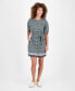 ფოტო #1 პროდუქტის Women's Foulard-Print Linen-Blend Puff-Sleeve Shirtdress