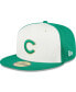 Фото #1 товара Men's White, Green Chicago Cubs 2024 St. Patrick's Day 59FIFTY Fitted Hat