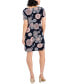 ფოტო #2 პროდუქტის Petite Printed Round-Neck Short-Sleeve Dress