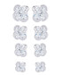 ფოტო #2 პროდუქტის Multi-Color Round Stud Silver Plate Earrings, Set of 4