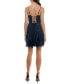 ფოტო #2 პროდუქტის Juniors' Glitter Tulle Sleeveless Fit & Flare Dress