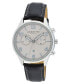 Фото #1 товара Часы London Fog Black Faux Leather 42mm