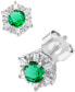 ფოტო #2 პროდუქტის Sapphire (5/8 ct. t.w.) & Diamond (1/10 ct. t.w.) Stud Earrings in 14k White Gold (Also in Emerald & Ruby)