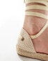 Truffle Collection ankle tie espadrilles in cream