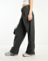 Weekday Zia slouchy trousers in grey melange pinstripe