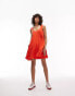 Фото #6 товара Topshop topstitch mini chuck on dress in orange