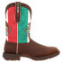 Durango Mexico Flag Non Safety Square Toe Cowboy Mens Brown, Green, Red Casual