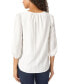 ფოტო #2 პროდუქტის Petite Eyelet-Embroidered Tie-Neck Tunic Top