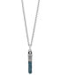 Фото #1 товара Wonder Fine Jewelry london Blue Topaz (1 ct. t.w.) & Diamond (1/20 ct. t.w.) Obi-Wan Kenobi Lightsaber 18" Pendant Necklace in Sterling Silver