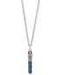 ფოტო #1 პროდუქტის London Blue Topaz (1 ct. t.w.) & Diamond (1/20 ct. t.w.) Obi-Wan Kenobi Lightsaber 18" Pendant Necklace in Sterling Silver