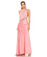 Фото #2 товара Women's One Shoulder Embellished Satin Gown