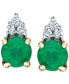 Фото #2 товара Серьги Macy's emerald & Diamond Stud