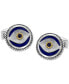 ფოტო #2 პროდუქტის EFFY® Men's Lapis & Blue Sapphire (1/8 ct. t.w.) Evil Eye Cufflinks in Sterling Silver & 18k Gold
