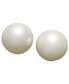 ფოტო #1 პროდუქტის Silver-Tone Imitation Pearl (8mm) Stud Earrings, Created for Macy's
