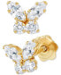 Фото #3 товара Children's Cubic Zirconia Butterfly Stud Earrings in 14k Gold