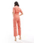 & Other Stories belted jumpsuit in coral Оранжевый, 32 - фото #4