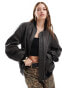 Фото #2 товара Miss Selfridge faux leather bomber jacket