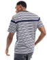 Marshall Artist stripe short sleeve t-shire in navy