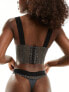 Tommy Jeans Signature lace bustier bra in charcoal grey