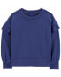 Toddler Flutter Sleeves Fleece Crew Neck Sweatshirt 2T