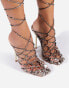 Фото #4 товара Ego x Molly-Mae Showoff wrap around heeled sandals in beige snake