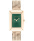 ფოტო #1 პროდუქტის Women's Two Hand Carnation Gold-Tone Stainless Steel Mesh Bracelet Watch 22.5mm