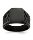 ფოტო #1 პროდუქტის Stainless Steel Polished Black IP-plated Signet Ring