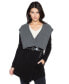 Фото #1 товара Women's 100% Pure Cashmere Long Sleeve 2-tone Double Face Cascade Open Cardigan Sweater