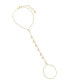 ფოტო #1 პროდუქტის 14k Gold-Plated Sterling Silver Shaky Color Cubic Zirconia Hand Chain Bracelet