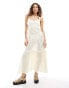 COLLUSION beach maxi linen beach dress with seams in natural Бежевый, XS - EU 32-34 - фото #1