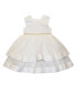 ფოტო #1 პროდუქტის Baby Girls Bow-Top Jewel Waist Border Trim Dress