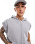 ASOS DESIGN heavyweight oversized sleeveless gillet in grey marl