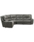 Фото #6 товара CLOSEOUT! Terrine 4-Pc. Fabric Sectional with 2 Power Motion Recliners, Created for Macy's