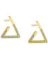 ფოტო #1 პროდუქტის Cubic Zirconia Open Triangle Stud Earrings in 18k Gold-Plated Sterling Silver, Created for Macy's