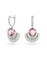 ფოტო #1 პროდუქტის Shell, Pink, Rhodium Plated Idyllia Drop Earrings