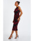 ფოტო #4 პროდუქტის Women's Mesh Floral One Shoulder Maxi Dress