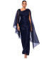 ფოტო #3 პროდუქტის Women's Crinkle Cape-Sleeve Long Dress