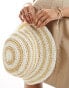 Фото #4 товара Accessorize stripe straw bucket hat in white/natural