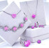 Glittering silver earrings with synthetic opal 11245.3 pink