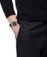 Men's Swiss Greca Time GMT Black Leather Strap Watch 41mm