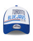 ფოტო #4 პროდუქტის Men's White/Royal Toronto Blue Jays Stacked A-Frame Trucker 9FORTY Adjustable Hat