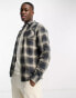 Brave Soul cotton check shirt in ecru & blue