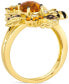 ფოტო #2 პროდუქტის Cinnamon Citrine (1-3/8 ct. t.w.) & Diamond (3/8 ct. t.w.) Leaf Cluster & Bee Statement Ring in 14k Gold