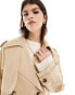 ASOS DESIGN short oversized trench coat in stone