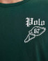 Polo Ralph Lauren reversible retro sports club logo slub ringer t-shirt classic oversized fit in dark green/gold