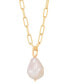 ფოტო #3 პროდუქტის Cultured Freshwater Baroque Pearl (13-14mm) 18" Pendant Necklace in 18k Gold-Plated Sterling Silver