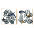 Настенный декор Home ESPRIT Синий Позолоченный Средиземноморье Рыбы 50 x 4 x 50 cm (2 штук)